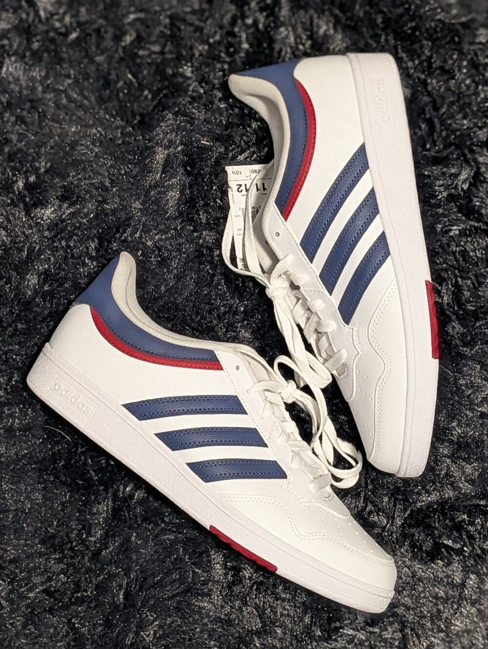Adidas Hoops 3.0 Low White Navy Red Men's Size 11